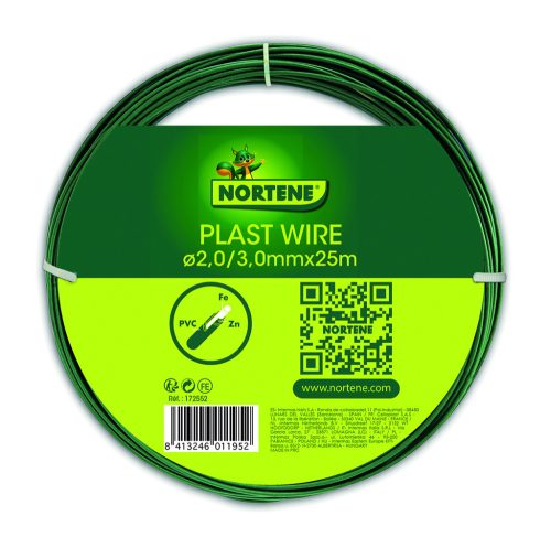 Nortene - Plast Wire műanyagbevonatos galvanizált dróthuzal zöld 2,0/3,0  mm x 25 m