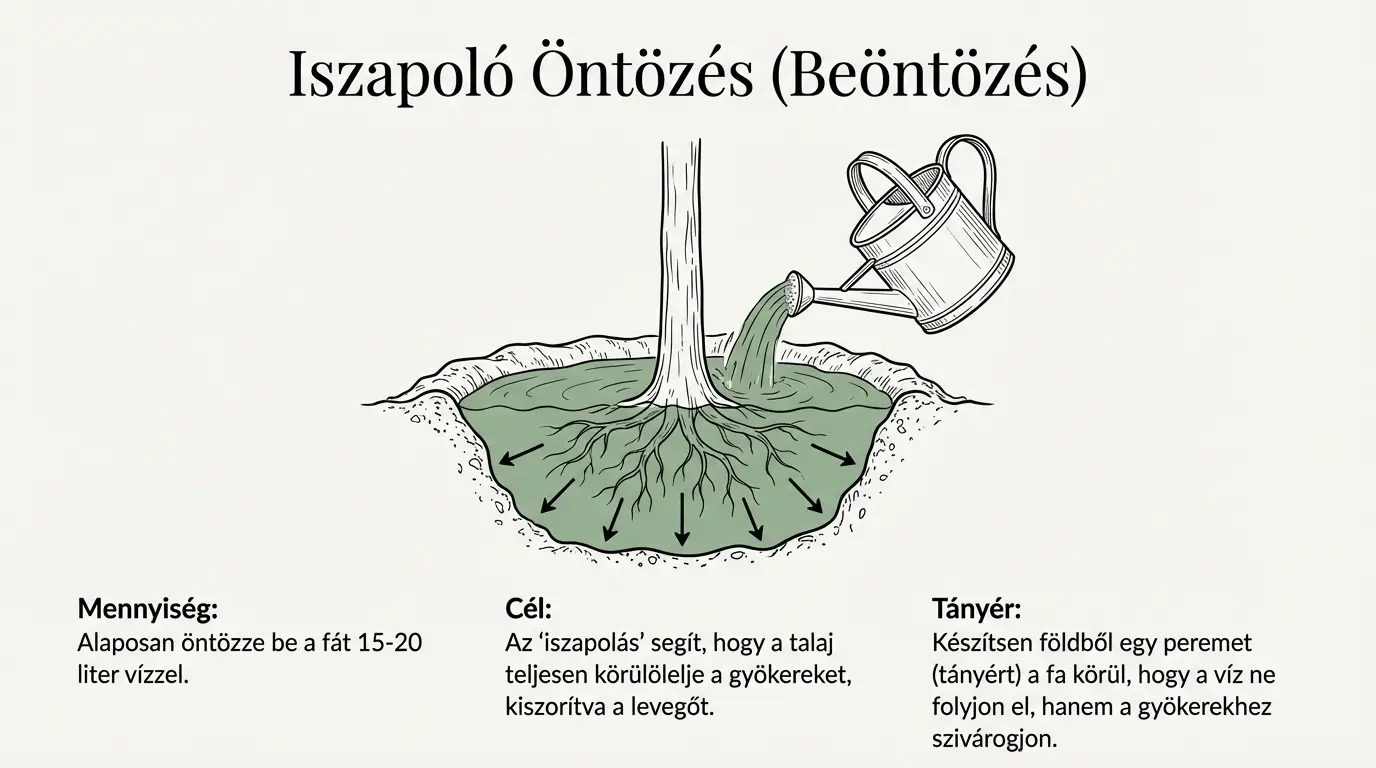 Gyümölcsfa ültetés - iszapolás