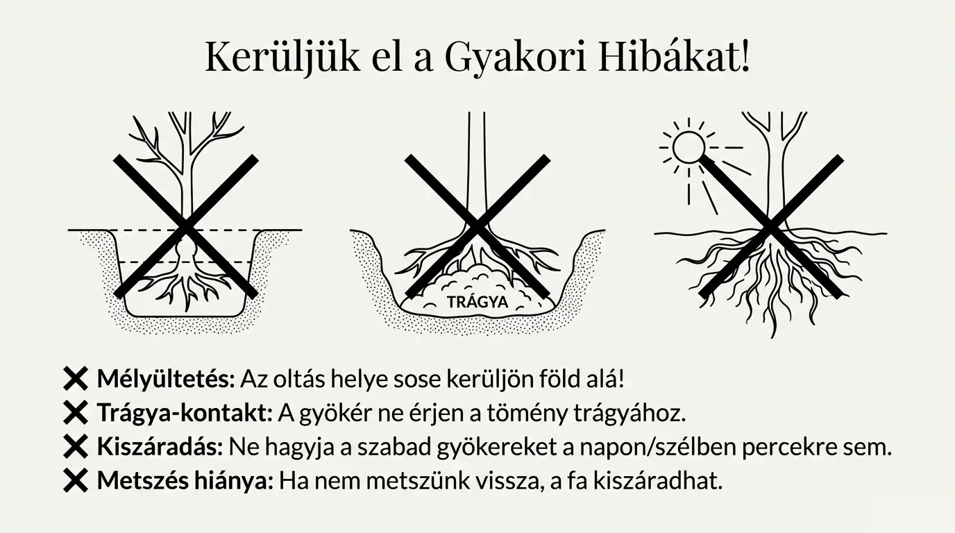 Gyümölcsga ültetése - gyakori hibák