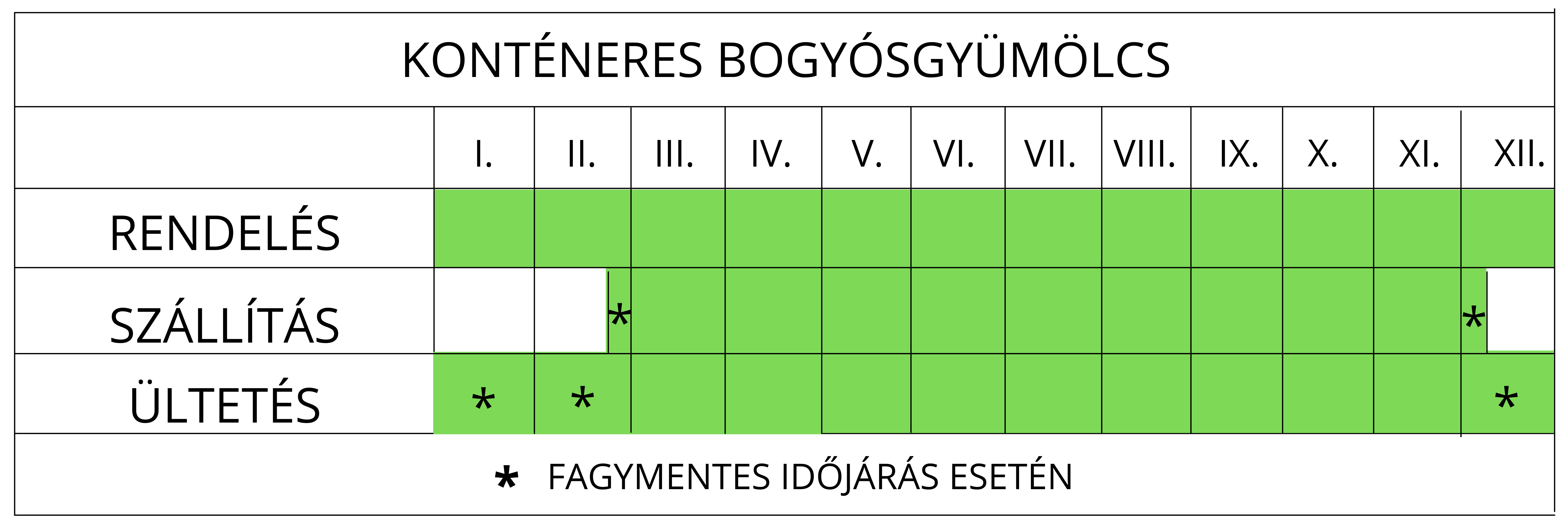 Konténeres bogyósgyümölcs ültetési ideje